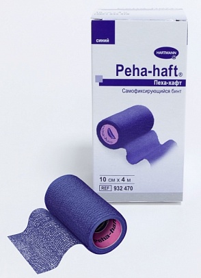 Peha-haft® / Пеха-хафт - самофиксирующийся бинт 4 м х 10 см, синий