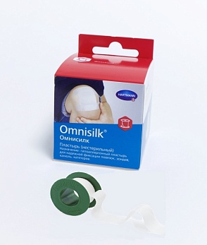Omnisilk® / Омнисилк - пластырь фиксирующий из искусственного шелка, с еврохолдером: 5 см х 5 м.