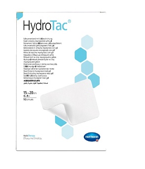 HydroTac® / ГидроТак - губчатые повязки с гидрогелевым покрытием; 15 см x 20 см, 10 шт.