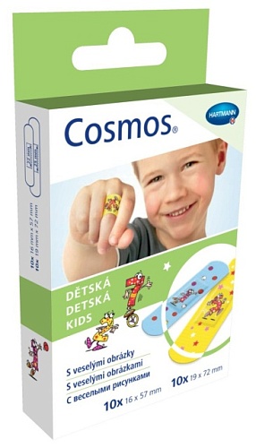 Cosmos® Kids - Пластырь детский с рисунками, пластинки 20 шт., 2 размера