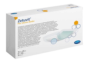 Zetuvit® Plus Silicone Border/Цетувит Плюс Силикон Бордер 15х25 см, 10 шт./уп.