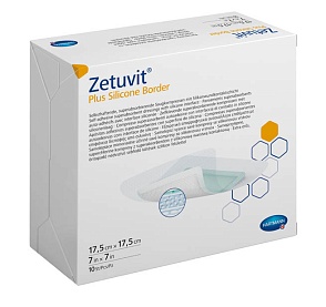 Zetuvit® Plus Silicone Border/Цетувит Плюс Силикон Бордер 17,5х17,5 см, 10 шт./уп.