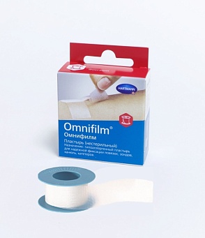 Omnifilm® / Омнифилм - пластырь фиксирующий из прозрачной пленки, с еврохолдером: 1,25 см х 5 м.