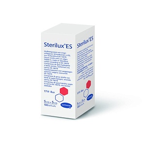 STERILUX ES - Салфетки (нестерильные): 5 см х 5 см; 8 слоев; 21 нить; 100 шт.