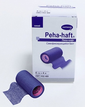 Peha-haft® / Пеха-хафт - самофиксирующийся бинт 4 м х 8 см, синий